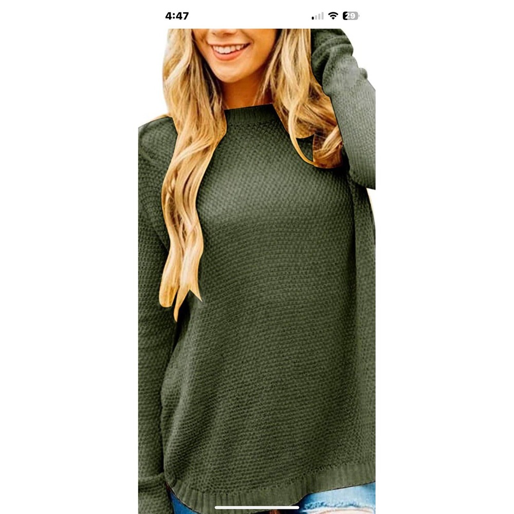 Market Pullover Women's Sweater‎ Olive Green Large